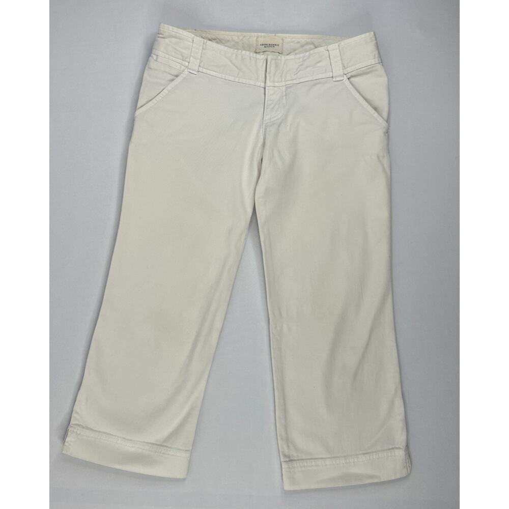 women’s abercrombie and fitch cropped White pants Size 00 Y2K